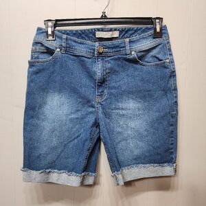 Est 1946 Shorts Size 10 Blue Denim Embroidered Floral  Classic Casual‎ C277